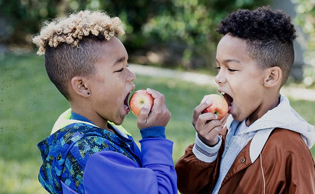 Children with snacks