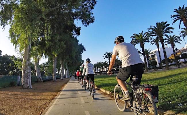 Cycling in the sunshine