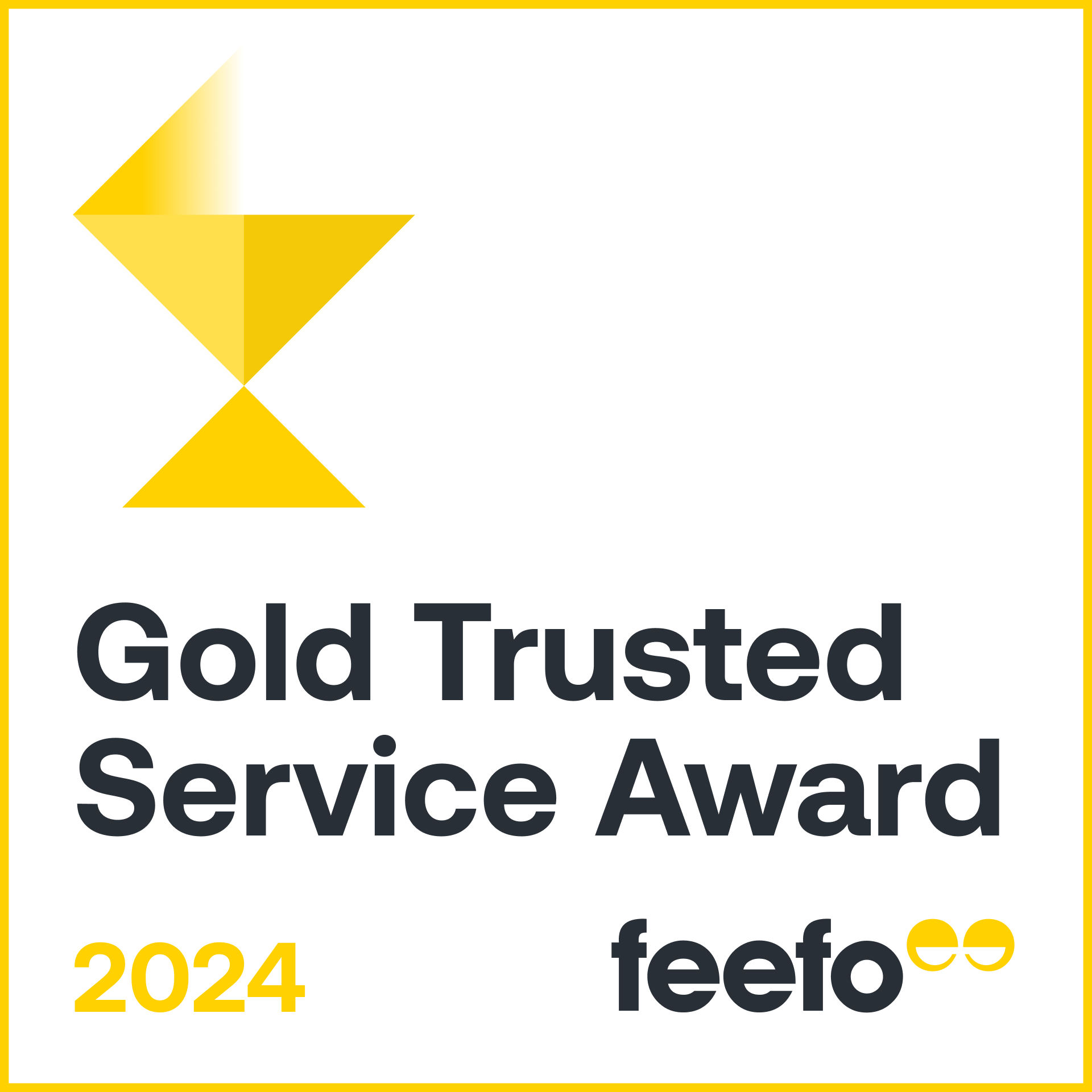 Feefo gold trusted service award 2024