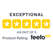 Exceptional 4.9 out of 5 product rating on Feefo