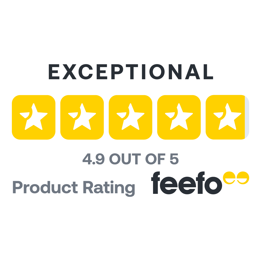 Exceptional 4.9 out of 5 product rating on Feefo