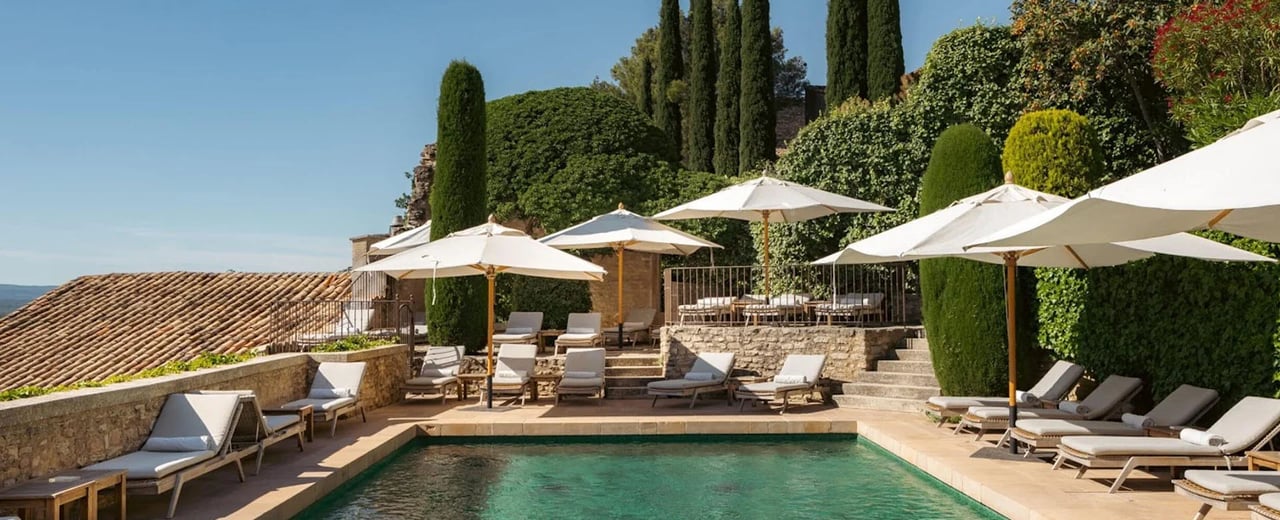 Pool area on a spa cycling holiday